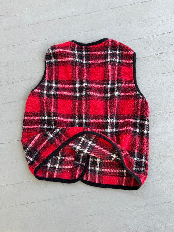 Vintage Plaid Fleece Vest Talbots Large 80s 90s L… - image 8