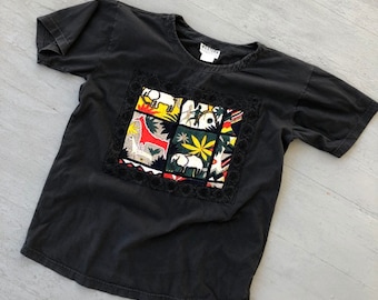 Vintage 80s 90s Jungle TShirt Large // African Animal Graphic Tee