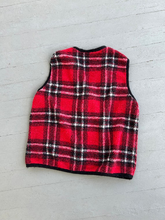 Vintage Plaid Fleece Vest Talbots Large 80s 90s L… - image 7