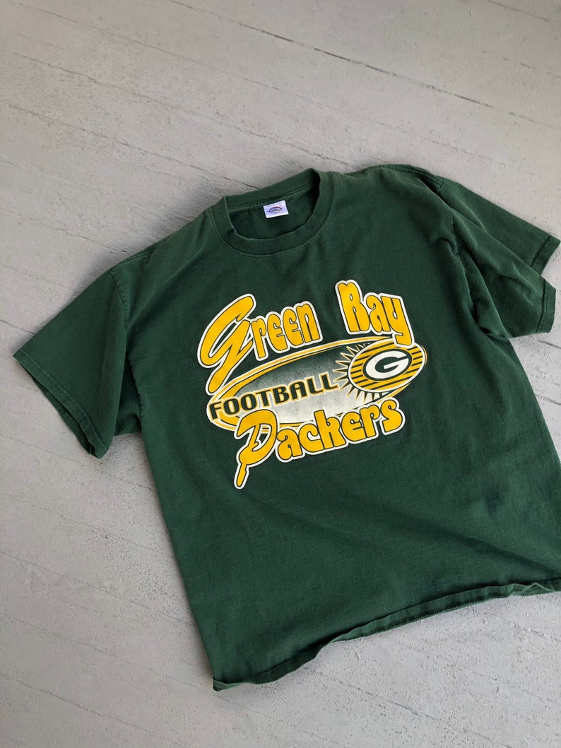 80s 90s Green Bay Packers Graphic Tee XL Packers Fan Bold Big Graphics