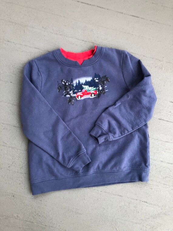 Red Truck Evergreen Patterned Pullover Small Peti… - image 7