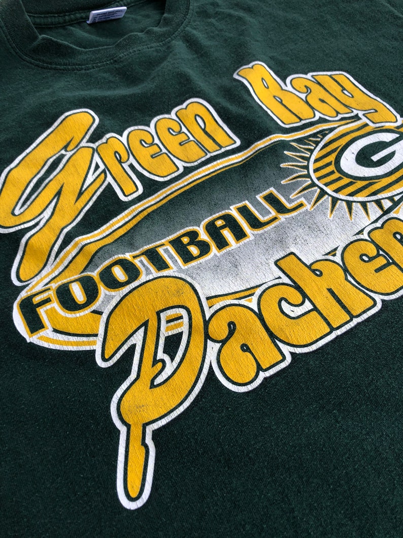 80s 90s Green Bay Packers Graphic Tee XL Packers Fan Bold Big Graphics
