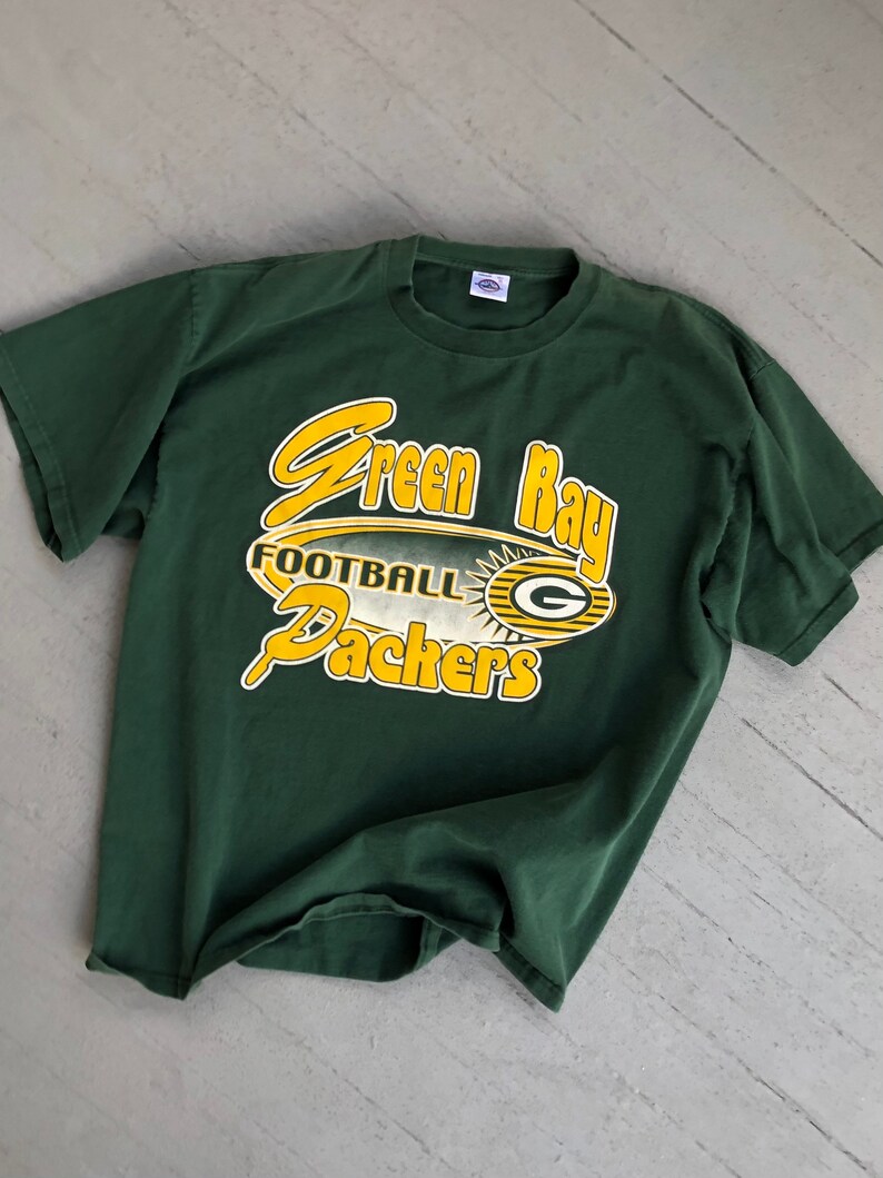 80s 90s Green Bay Packers Graphic Tee XL Packers Fan Bold Big Graphics