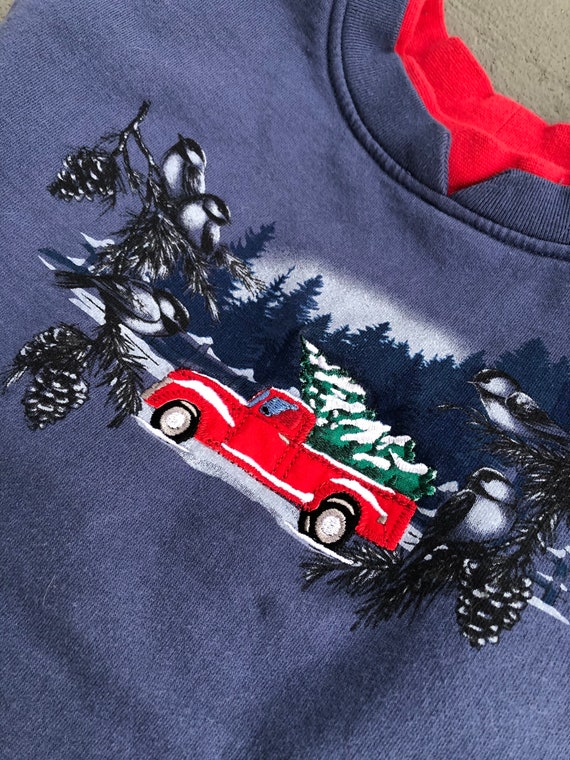 Red Truck Evergreen Patterned Pullover Small Peti… - image 9