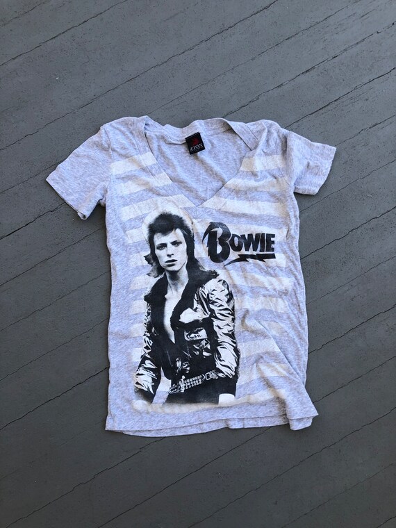 Ziggy Stardust David Bowie Deep V Tee TShirt