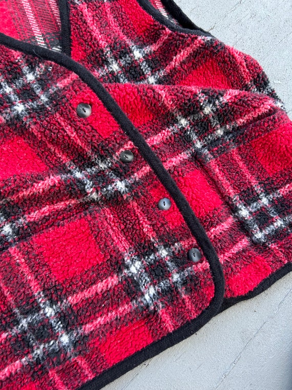 Vintage Plaid Fleece Vest Talbots Large 80s 90s L… - image 10