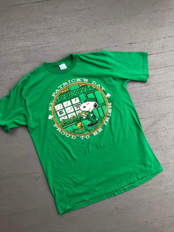 Rare 60s Snoopy TShirt XL Irish St Patricks Day //