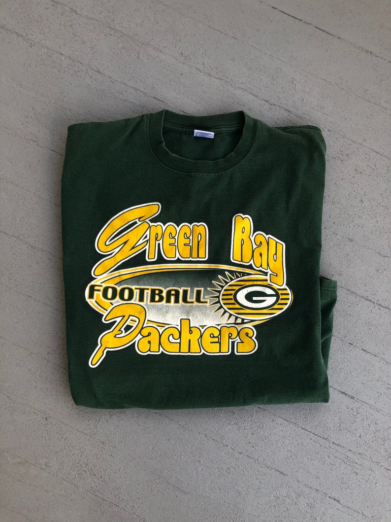 80s 90s Green Bay Packers Graphic Tee XL Packers Fan Bold Big Graphics