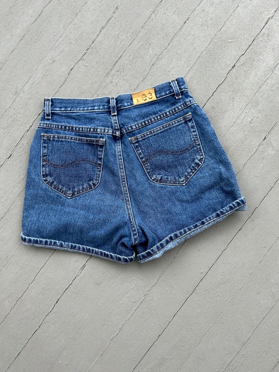 Vintage Denim Shorts High Waist Mom Jeans Lee Blue