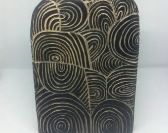 Wood Engraving: Gavrinis Stone # 11 based upon Motives of the Megalithic Complex in Gavrinis/Brittany Region of France