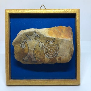 Petroglyph: Shaman calling upon a Bird Ghost to fly in The Spiritual World