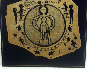 The Shaman Healer - a Petroglpyh of a  Lady Shaman based upon ancient Motives from Valcamonica/Italy (around 2700BVC)