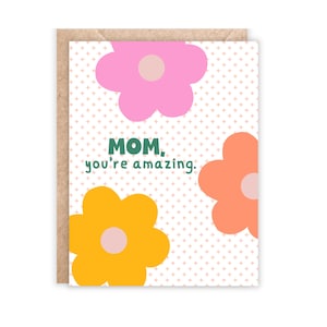 Abstract Floral Mother&#39;s Day Card: Colorful Daisy Design