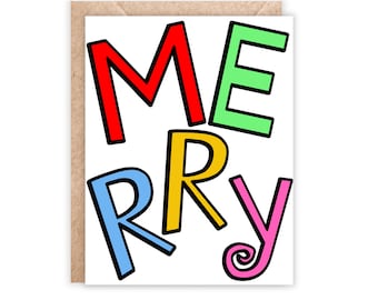 Colorful Merry Christmas Card: Festive Holiday Greeting
