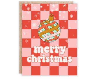 Merry Christmas Ornament Card: Colorful Holiday Greeting
