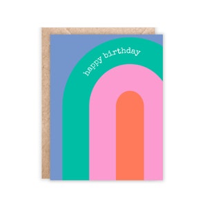 Rainbow Happy Birthday Card: Colorful Abstract Design