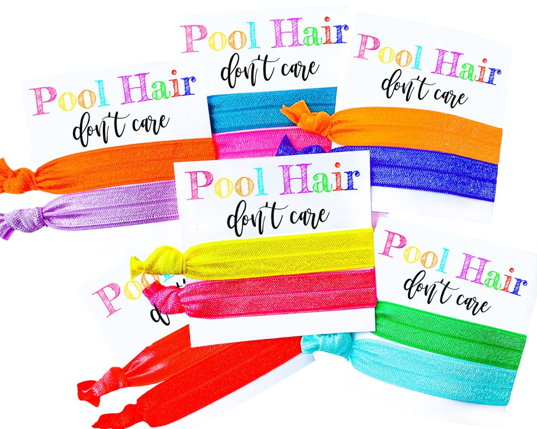 Pool Party Favor Ideas Pool Hair Don't Care Hair Tie Set Etsy