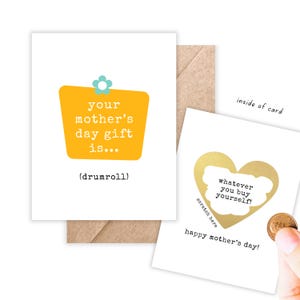 Funny Mother&#39;s Day Scratch Off Card: Buy Yourself Gift