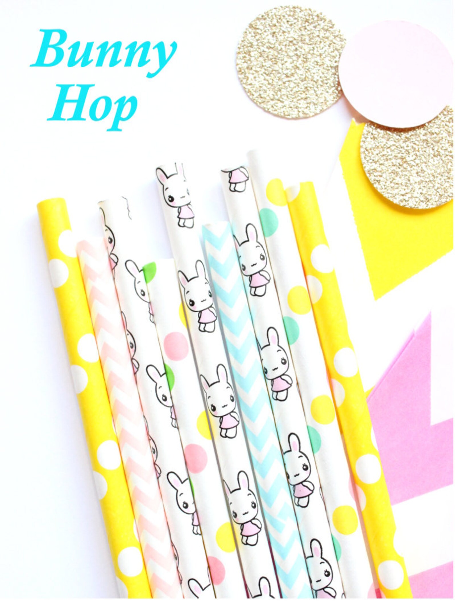 Easter Bunny Straws 25 Count Bunny Straws Easter Party Etsy