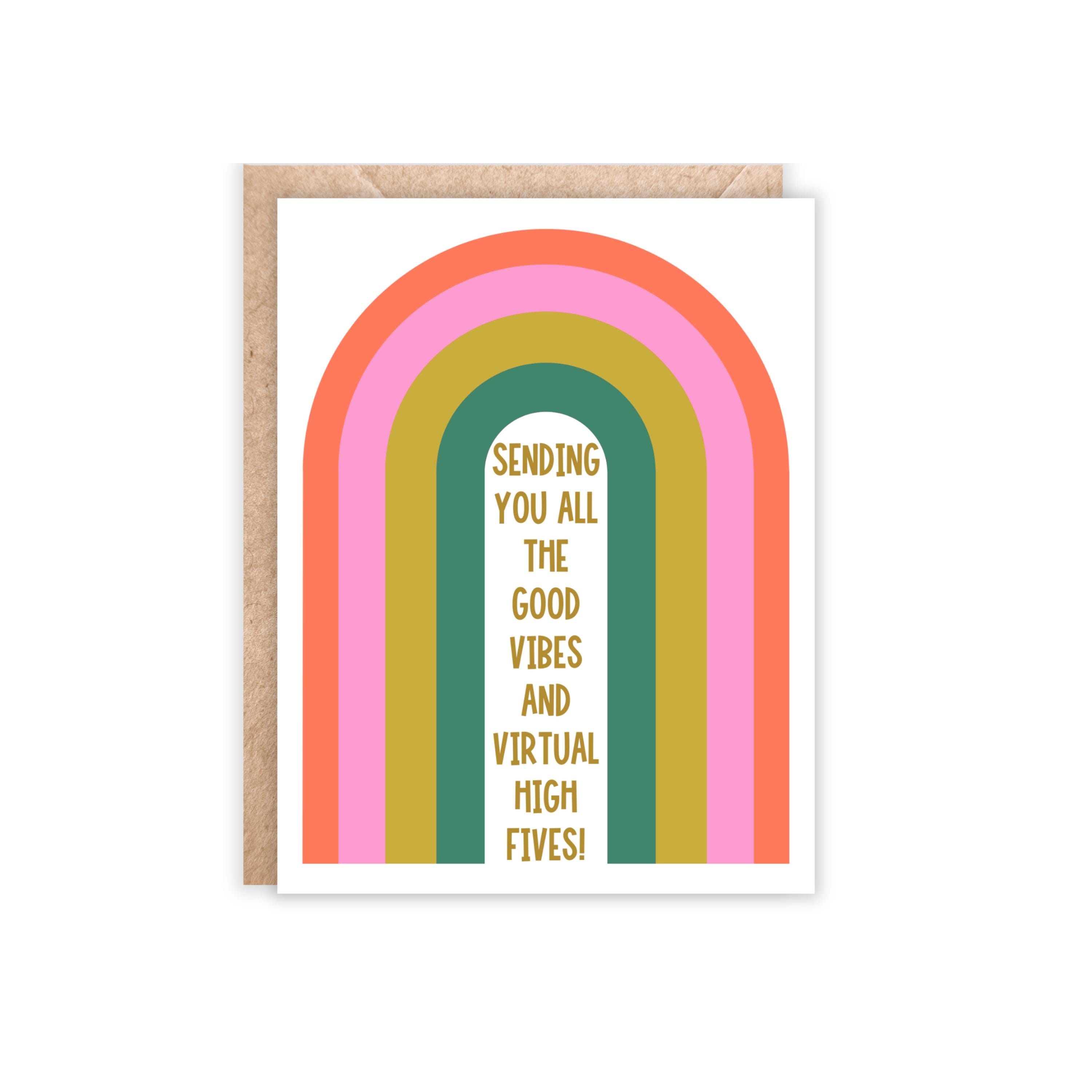 Sending Good Vibes Greeting Card: Rainbow Thinking of You