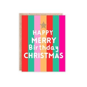 Merry Birthday Christmas Card: Holiday Mashup