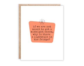 Midnight snack card | Birthday card for her | Birthday card for him | Funny cards