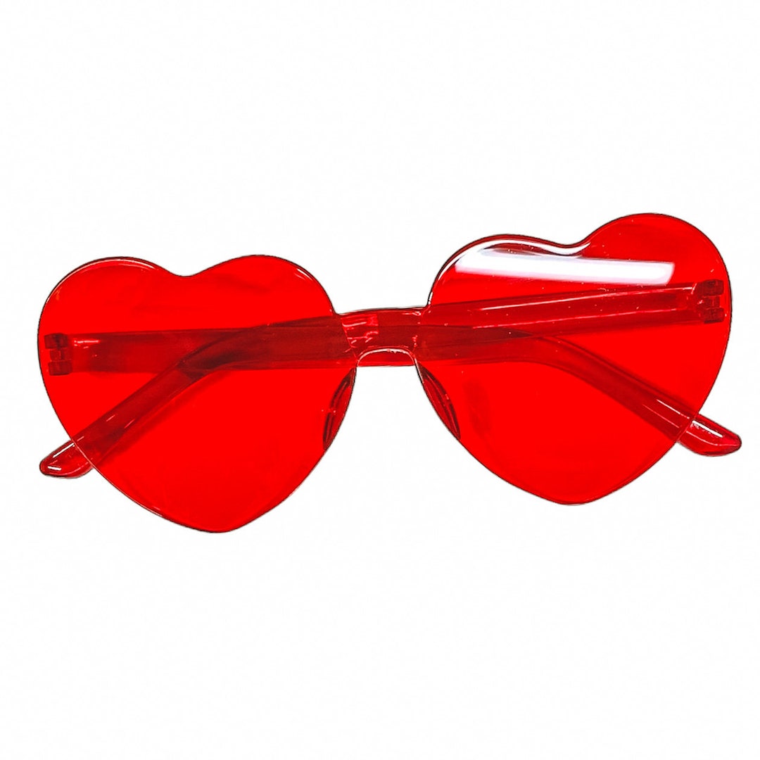 Red Heart Sunglasses Red Transparent Sunglasses Heart Etsy