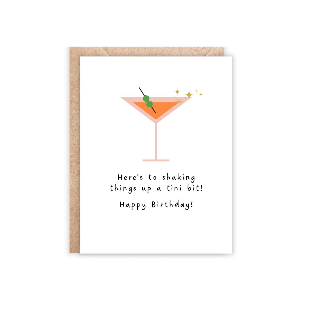 Martini Birthday Card: Fun Celebratory Greeting Card - Etsy