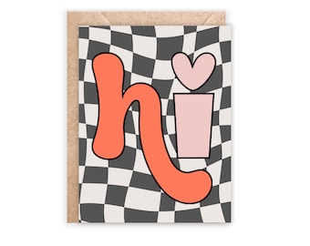 Hi Greeting Card | Friendship Cards | Thinking of You Cards | Abstract Greeting Card | Girlfriend/Boyfriend Cards