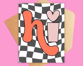 Retro Hi Greeting Card: Friendship, Thinking of You