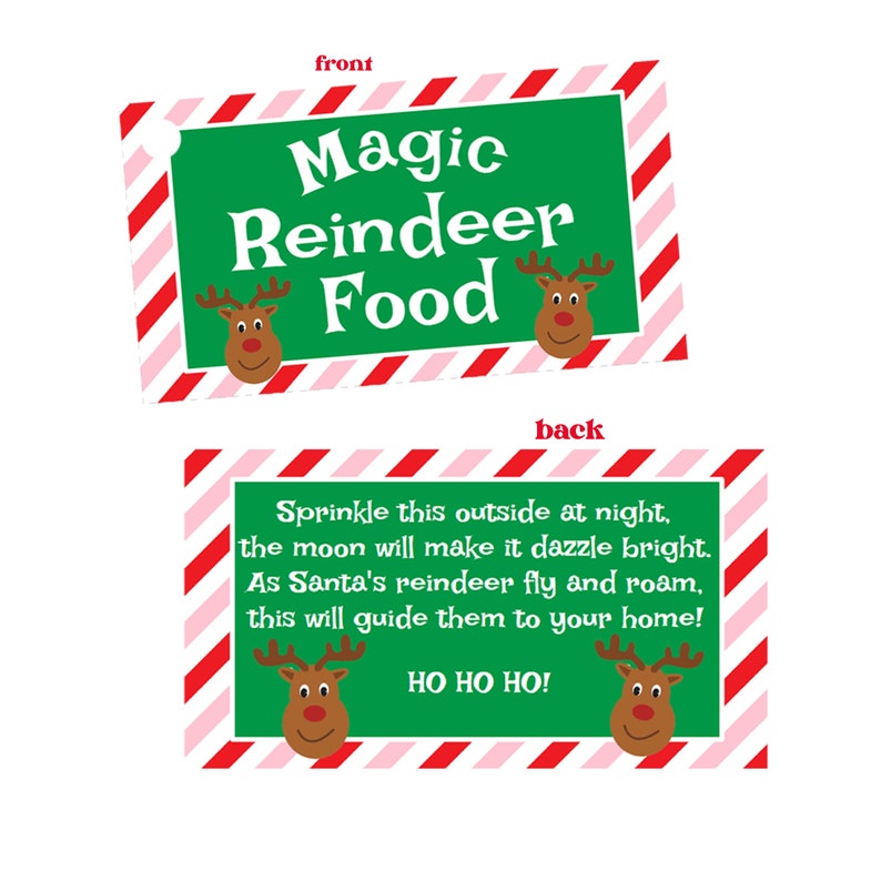Magic Reindeer Food Tubes Reindeer Food Novelty Christmas Etsy