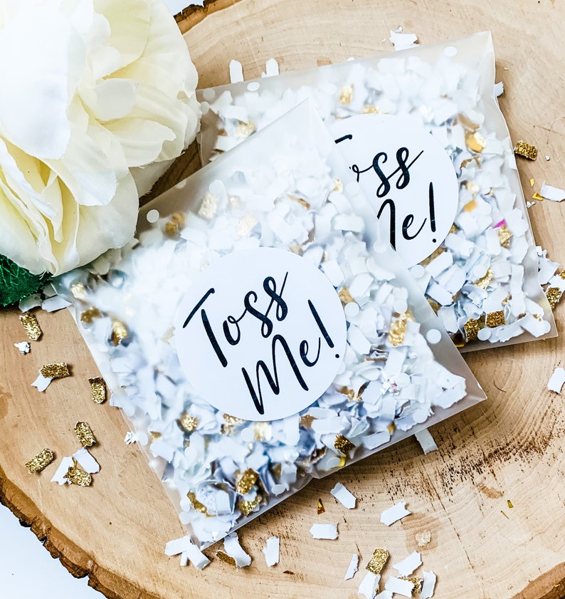 Wedding Toss Confetti Wedding Confetti White and Gold Etsy