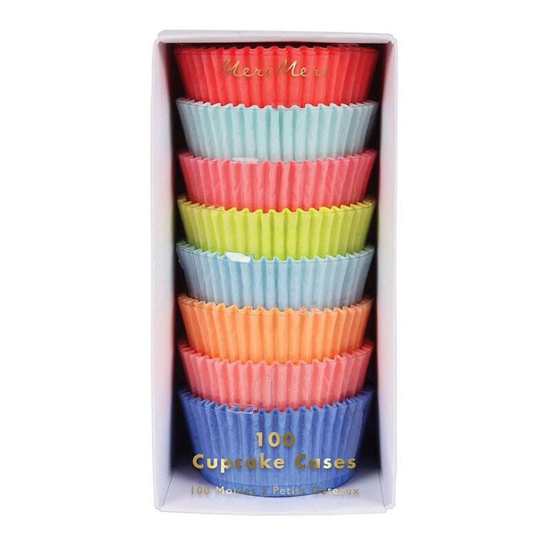 Rainbow neon cupcake wrappers Etsy