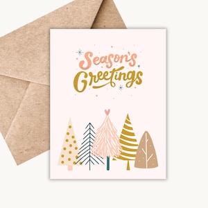 Season&#39;s Greetings Greeting Card Set | Boxed Set of Holiday Cards | Set of 8 Christmas Cards with Envelopes | Boxed Christmas Cards