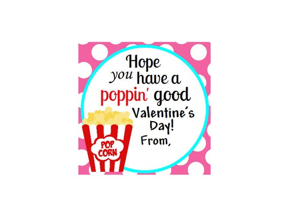 Favor Tag Valentine Favor Instant Download Printable Valentine Treat Valentine Party Digital File Valentine Popcorn Tag 4.25x5.5