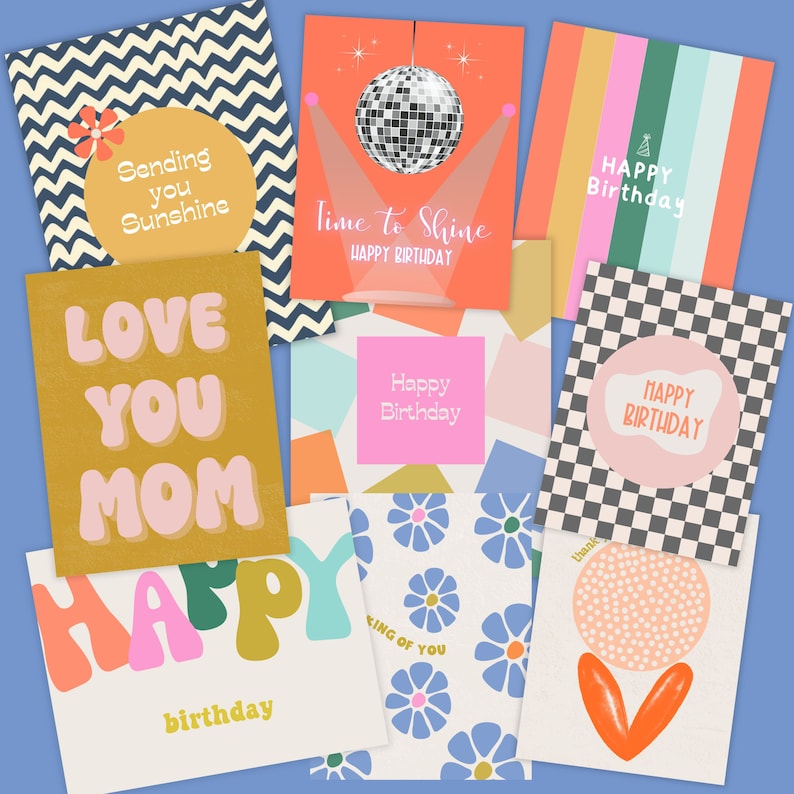 Shows a variety of different cards.