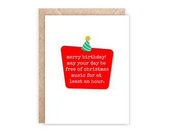 Funny December Birthday Card: Holiday Humor