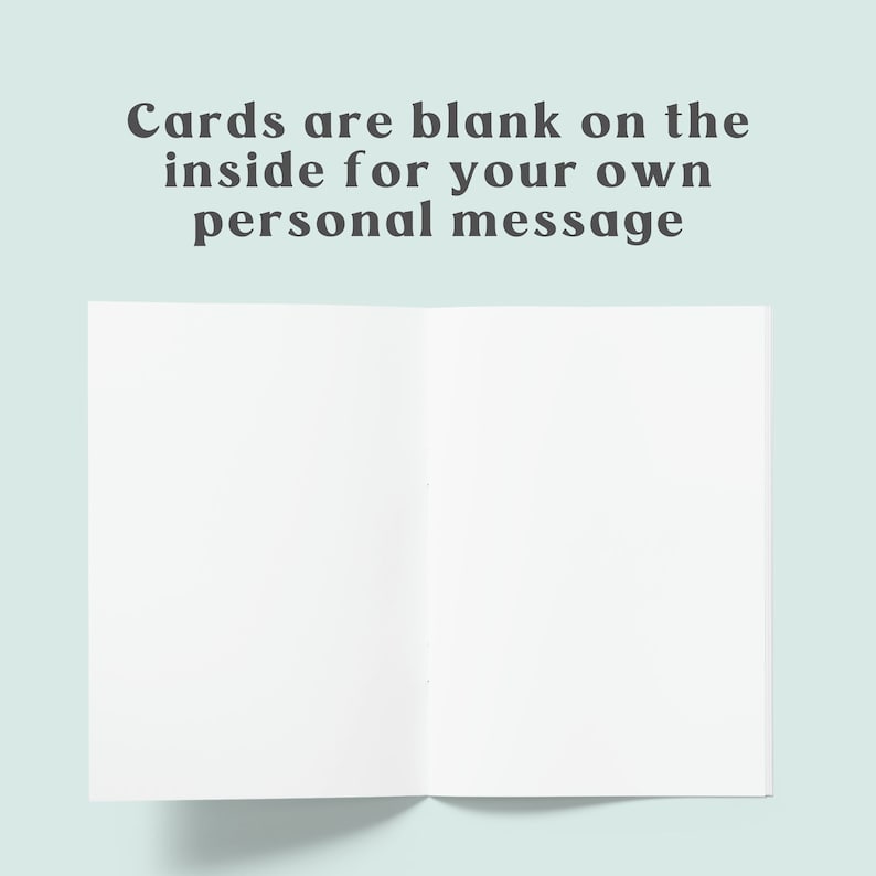 Shows white card open to blank inside.