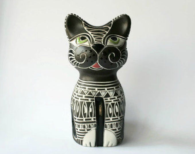 Cat Money Box Cat Lover Gift Cat Figurene Lady Cat Ceramic Etsy