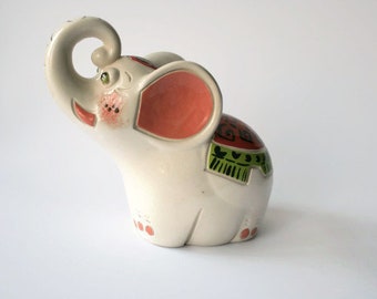 Ceramic elephant Cash box Elephant Money box Piggy bank Ceramic figurine Ceramic money bank Gift for her housewarming gift Elephant decor