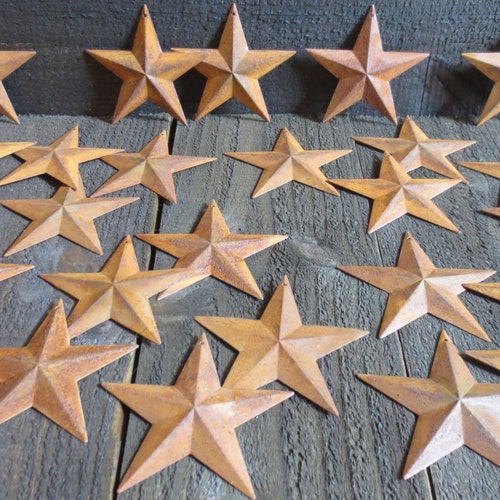 Lot of 15 Rusty Barn Stars Americana 3.75 inch 3 3/4" Rusted Primitive Country Lot of 15 Rusty Barn Stars Americana 3.75 inch 3 3/4" Rusted Primitive Country