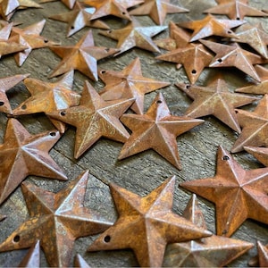 Set of 100 Rusty Barn Stars 2.25&quot; Dimensional Primitive Country Rustic Craft Stars 2 1/4 inches in Diameter Flag Project Crafts Americana