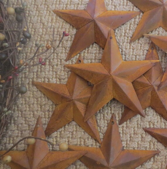 TEN 10 MINI 2.25 inch Rusty BARN STARS Primitive Country Rustic Craft Supply Primitives