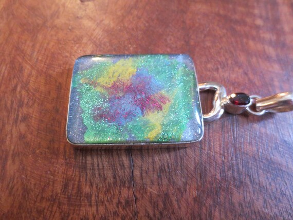 Unique Retro Handmade Sterling Silver Dichroic Ar… - image 3