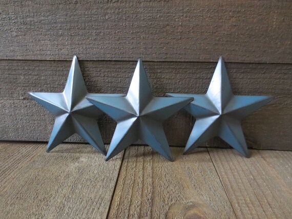 Set Of 3 Patriotic Blue Country Barn Stars 6 Inches Rustic Etsy
