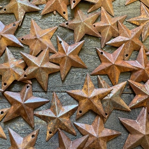 Set of 100 Rusty Barn Stars 1.5 inch Dimensional Primitive Country Rustic Style Stars 1 1/2 &quot; in Diameter Patriotic Flag Craft Americana