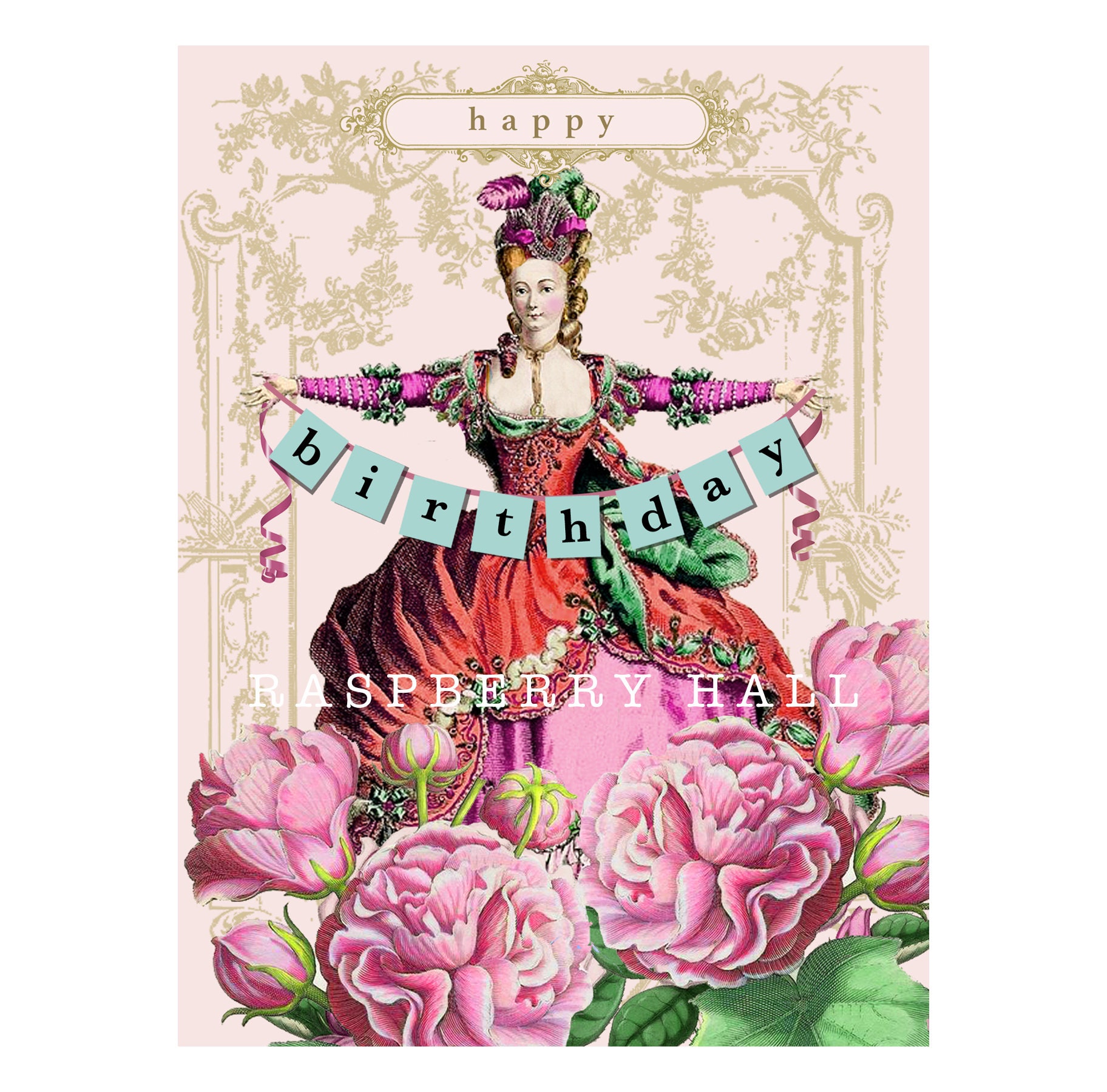 A 15 Birthday Card Marie Antoinette Pink Flowers Etsy Norway