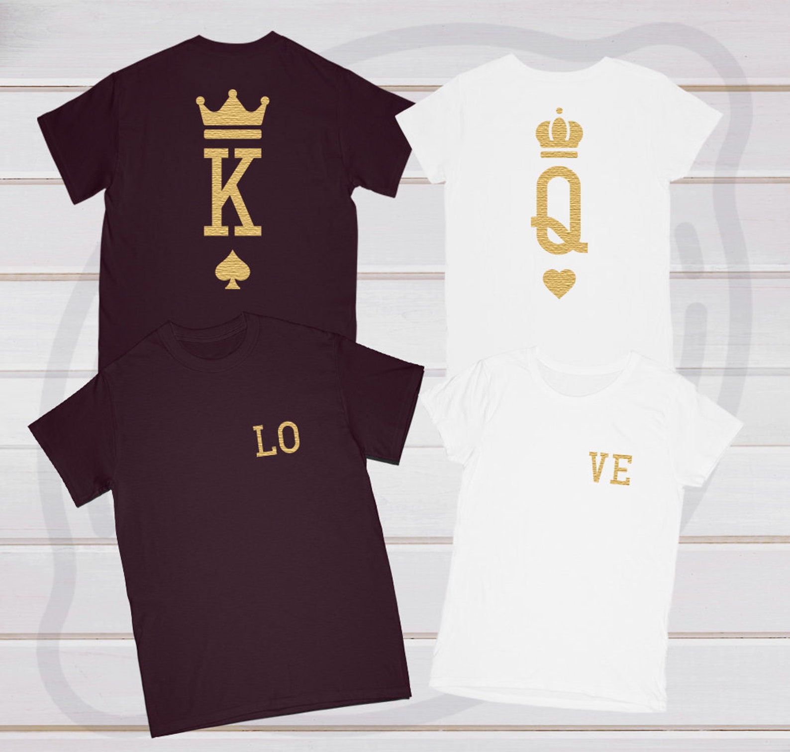 King queen tshirt Price for 1 shirt king and queen tees Etsy