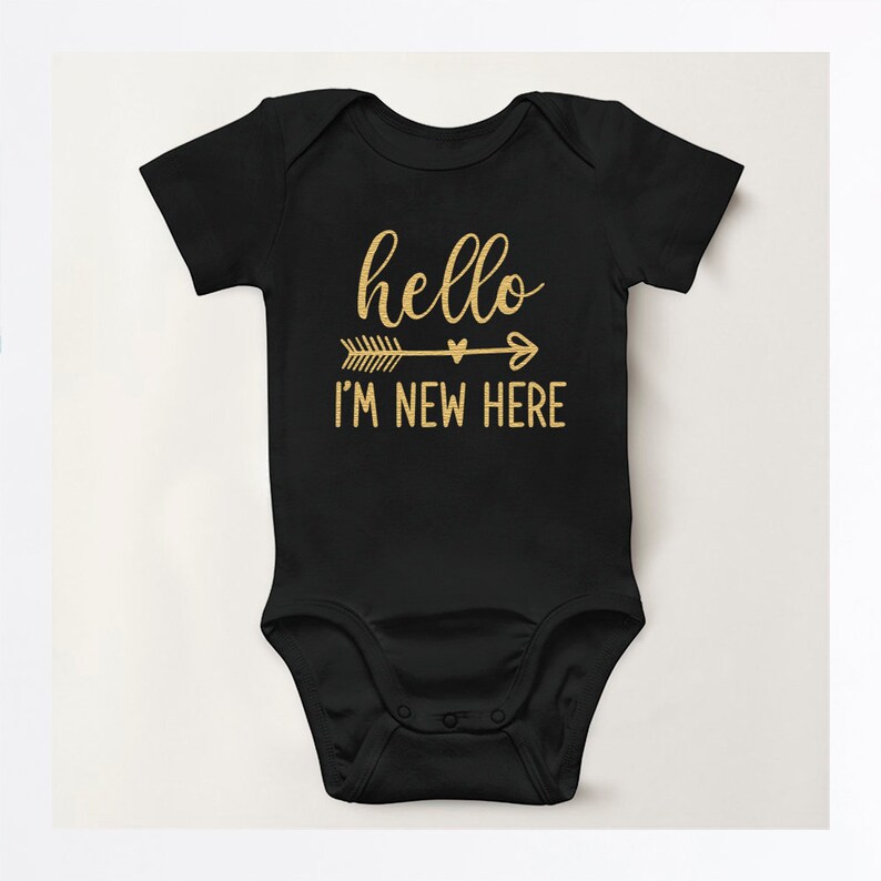 Hello I/'m new here bodysuit Baby shower gift Baby shower bodysuit Newborn bodysuit Hello I/'m New Here Infant Bodysuit Baby gift