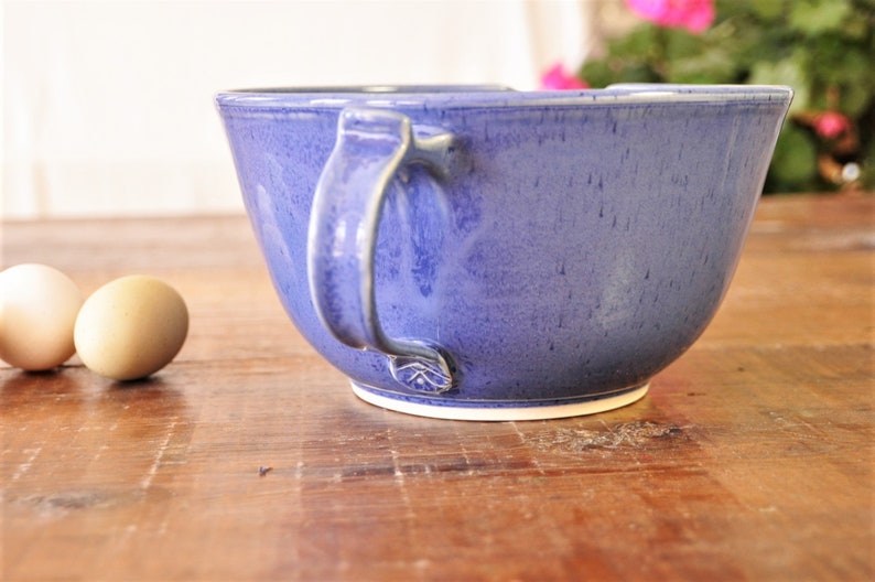 pottery pantry bowl with handle and spout, mixing bowls, batter bowls, ceramic mixing bowl, handmade mixing bowl,pottery bowl, pantry bowl image 7